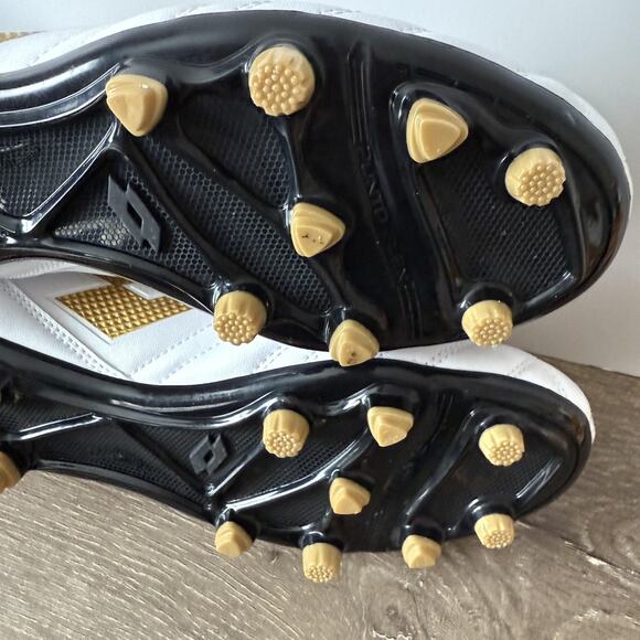 Lotto Stadio Soccer Cleat Shoes Mens Size 8 White Gold Firm Ground 219545 - Picture 10 of 13